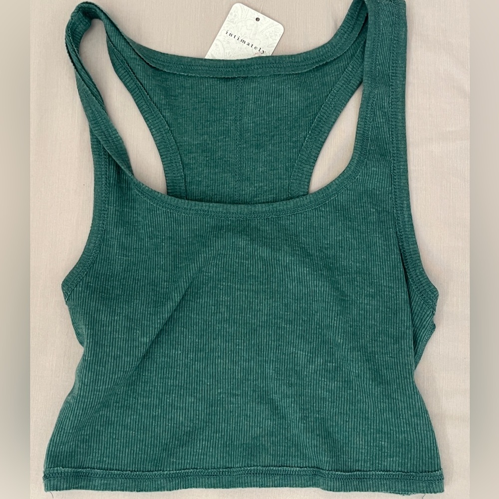 free people teal crop top brami